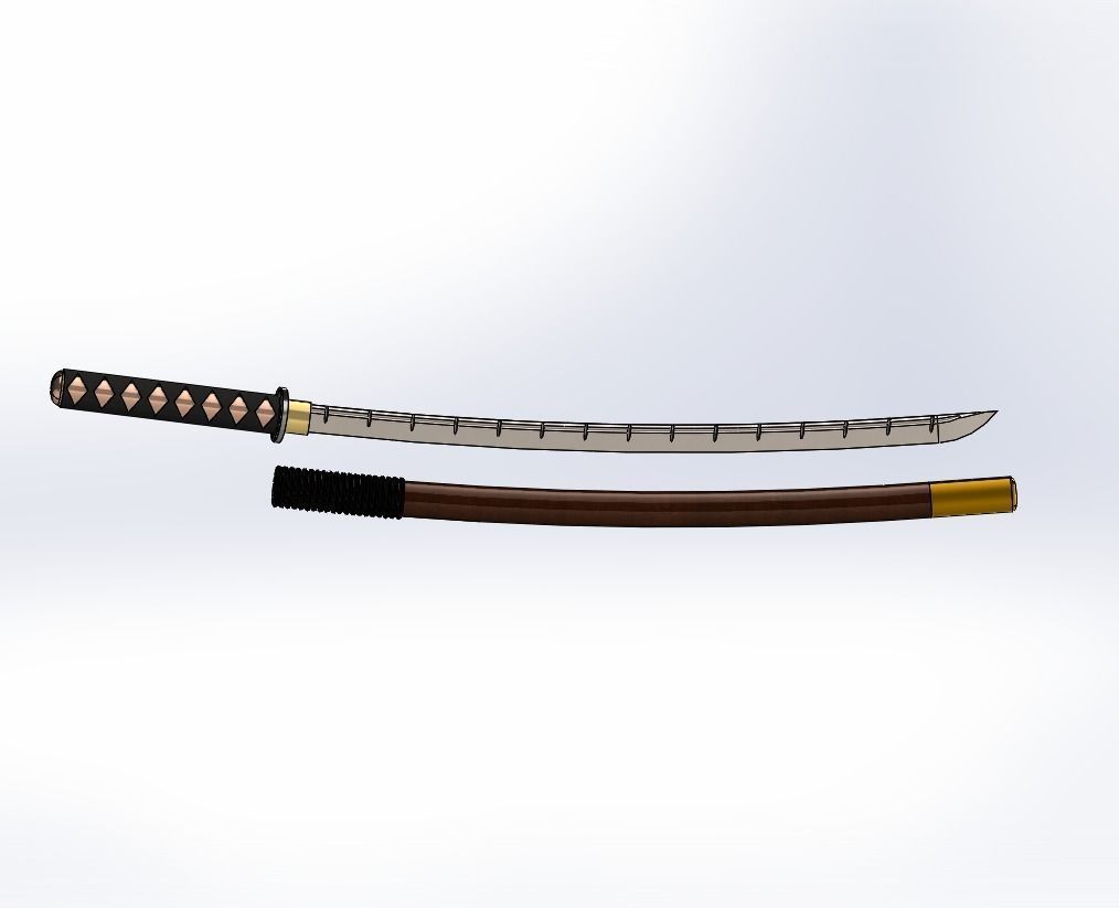 Katana and Scabbard high-poly 3D model_0