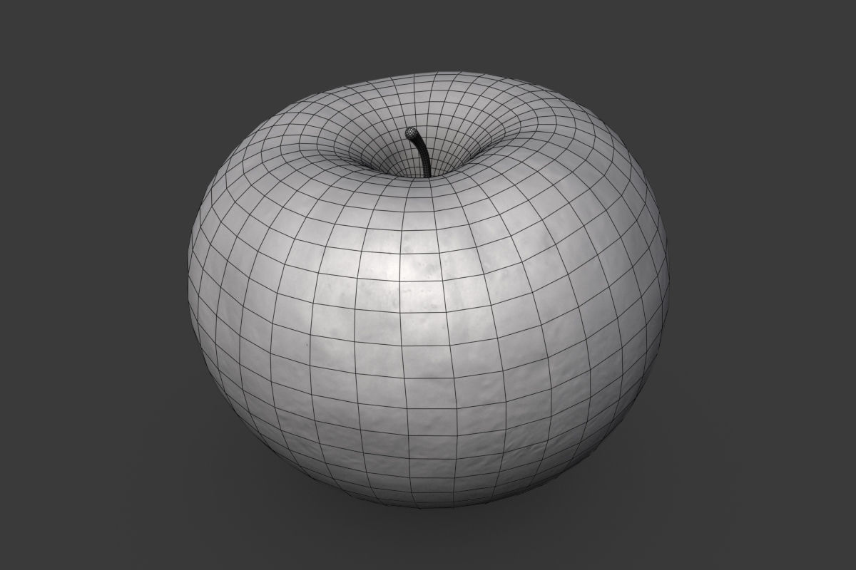 Red Apple Low-poly 3D model_1