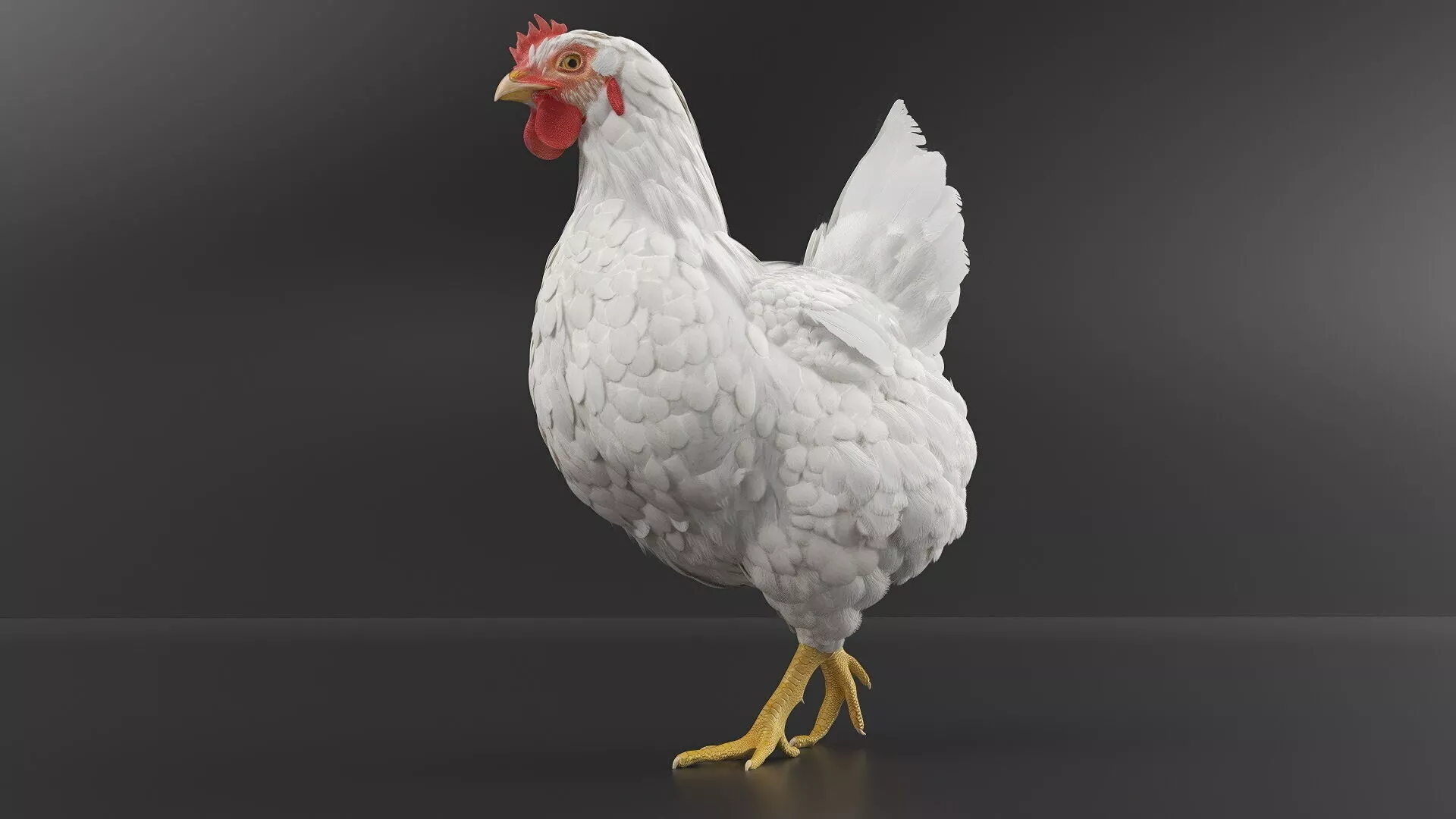 White Chicken Set Animated Rigged for Maya 3D model