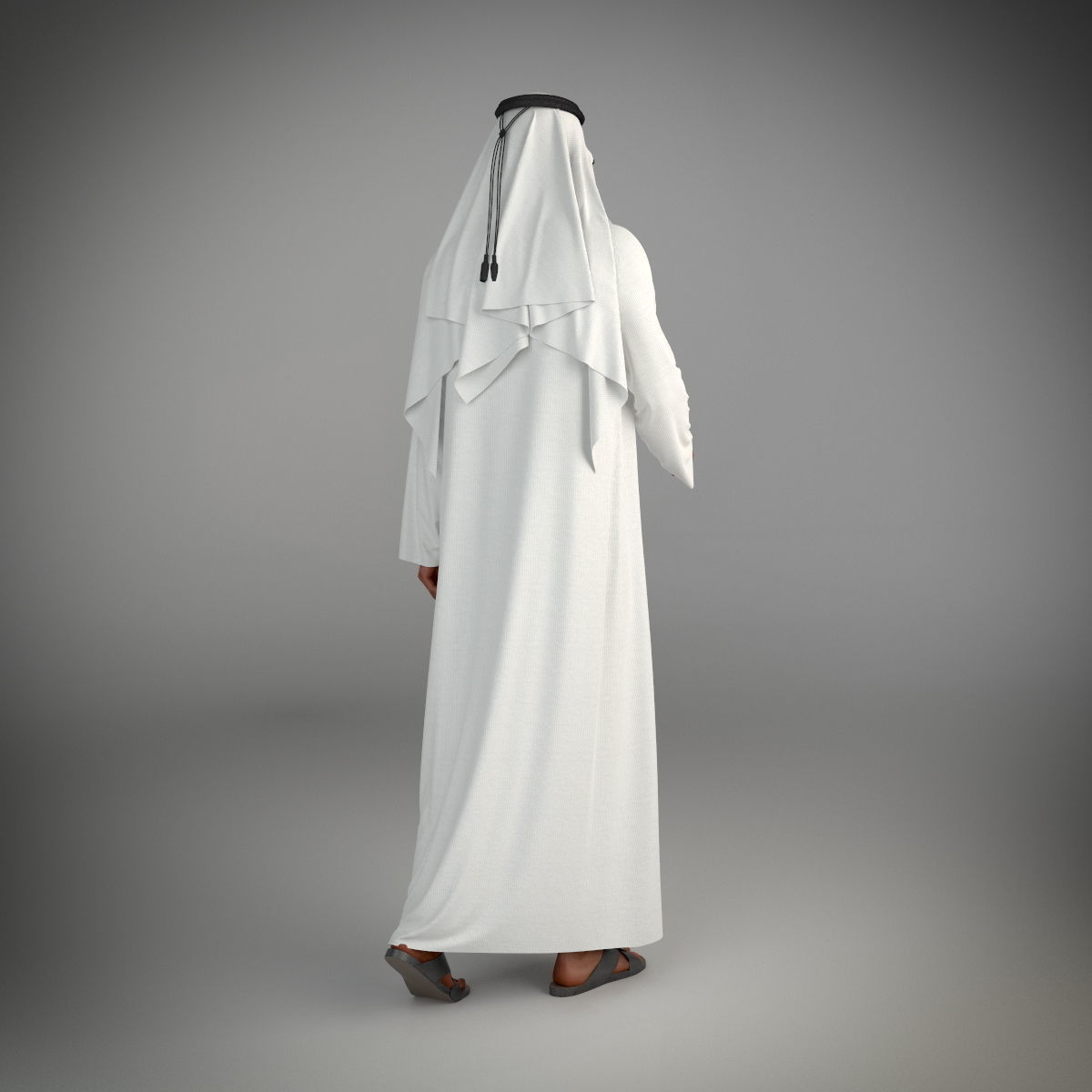 Traditional arab man from dubai posed handshake 3D model_3