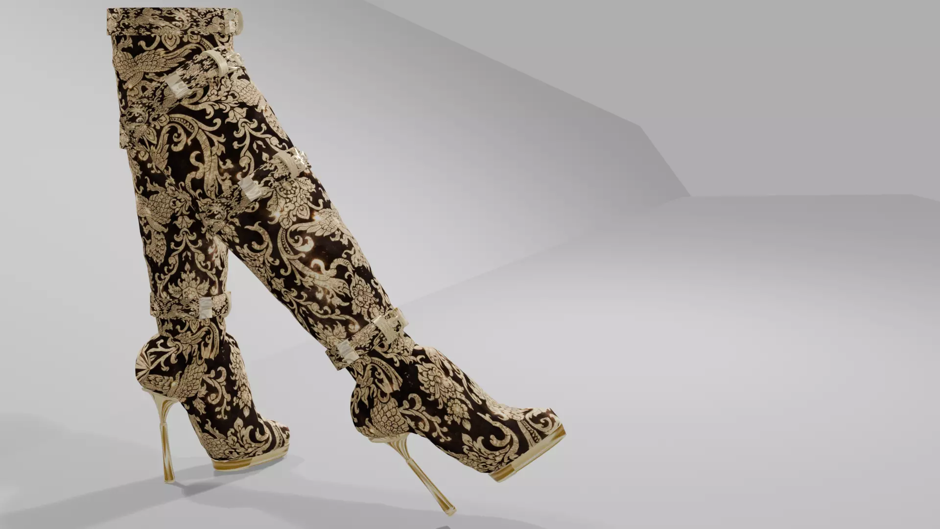 Sasha Demask Boots Free low-poly 3D model