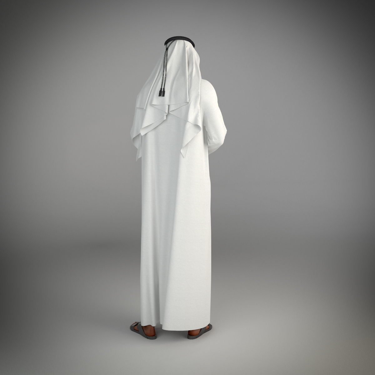 Traditional arab man from dubai posed standing 3D model_2