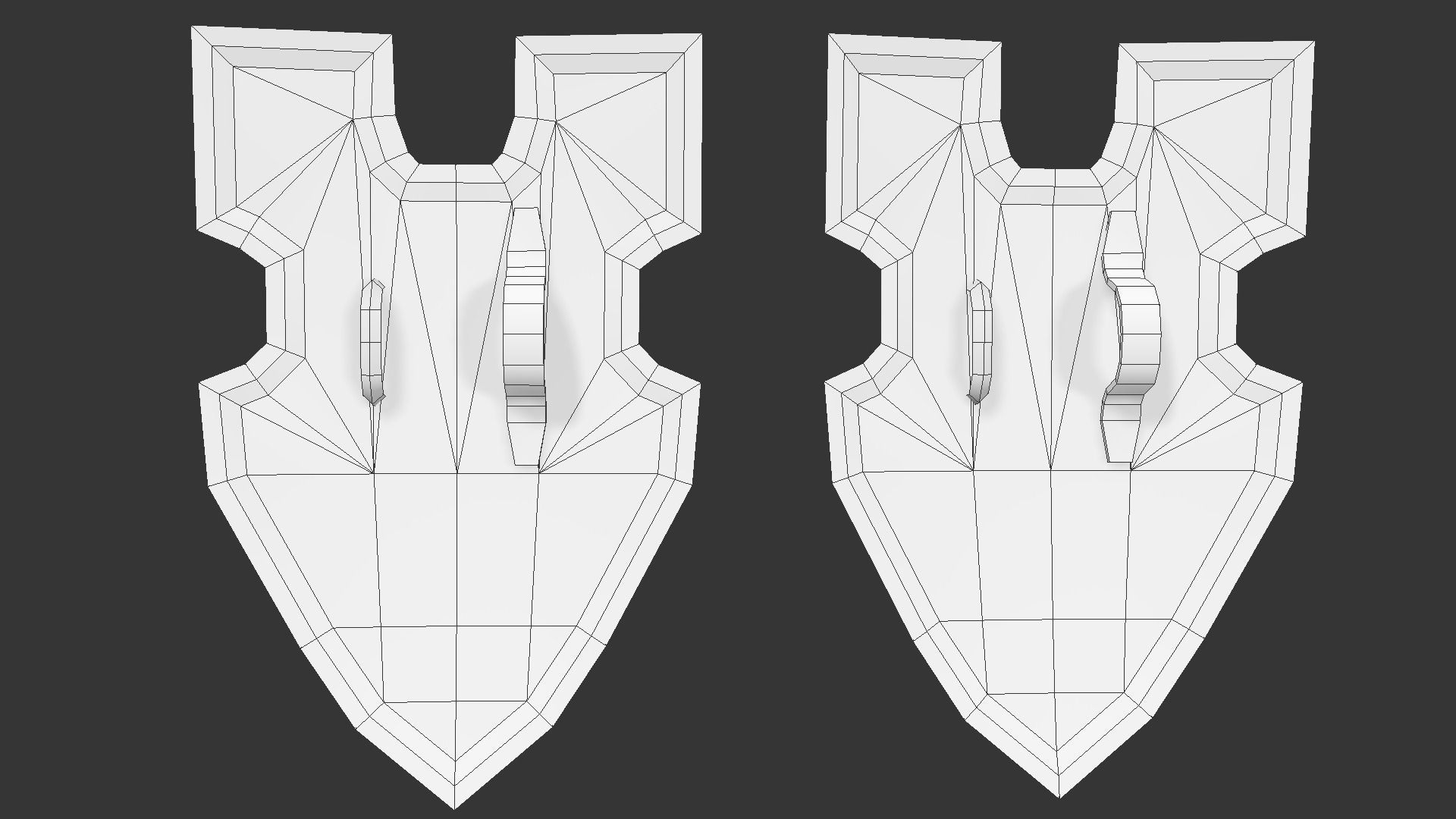 Shield two wooden shields Low-poly 3D model_3