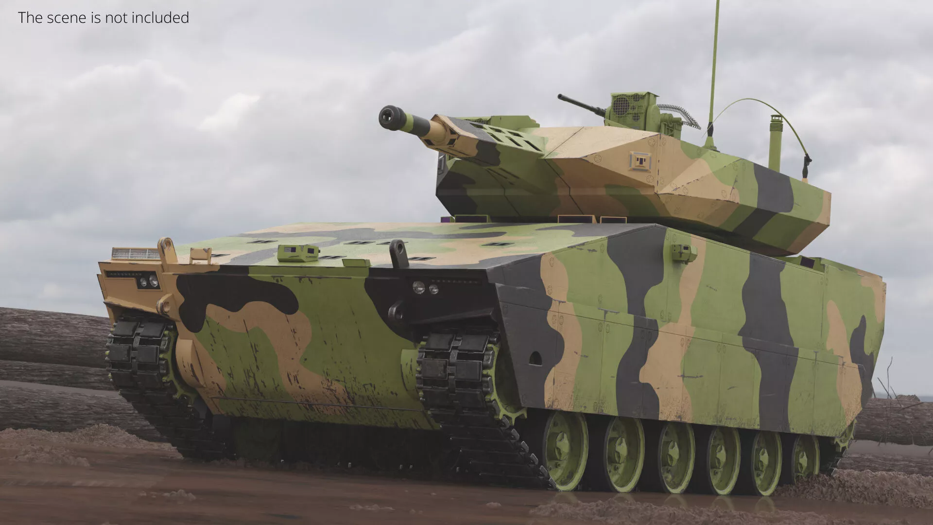 US Army XM30 Infantry Fighting Vehicle Rigged 3D model
