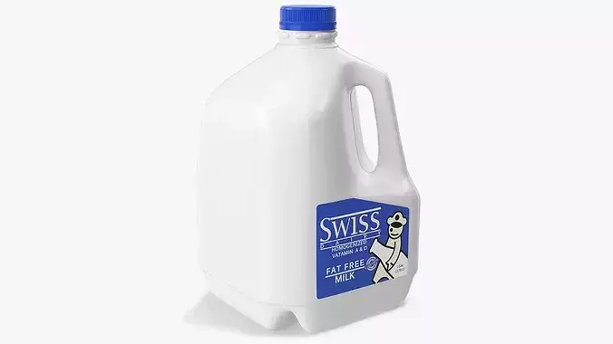 Swiss Dairy Fat Free Milk 1 Gallon Jug White 3D model