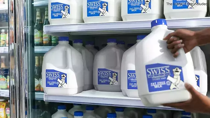 Swiss Dairy Fat Free Milk 1 Gallon Jug White 3D model 2