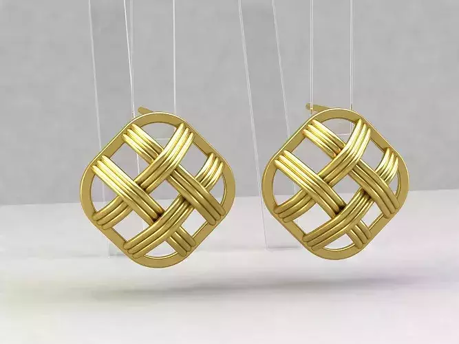 Stylish Trendy Fashion hollow Chunky Square Stud Earrings