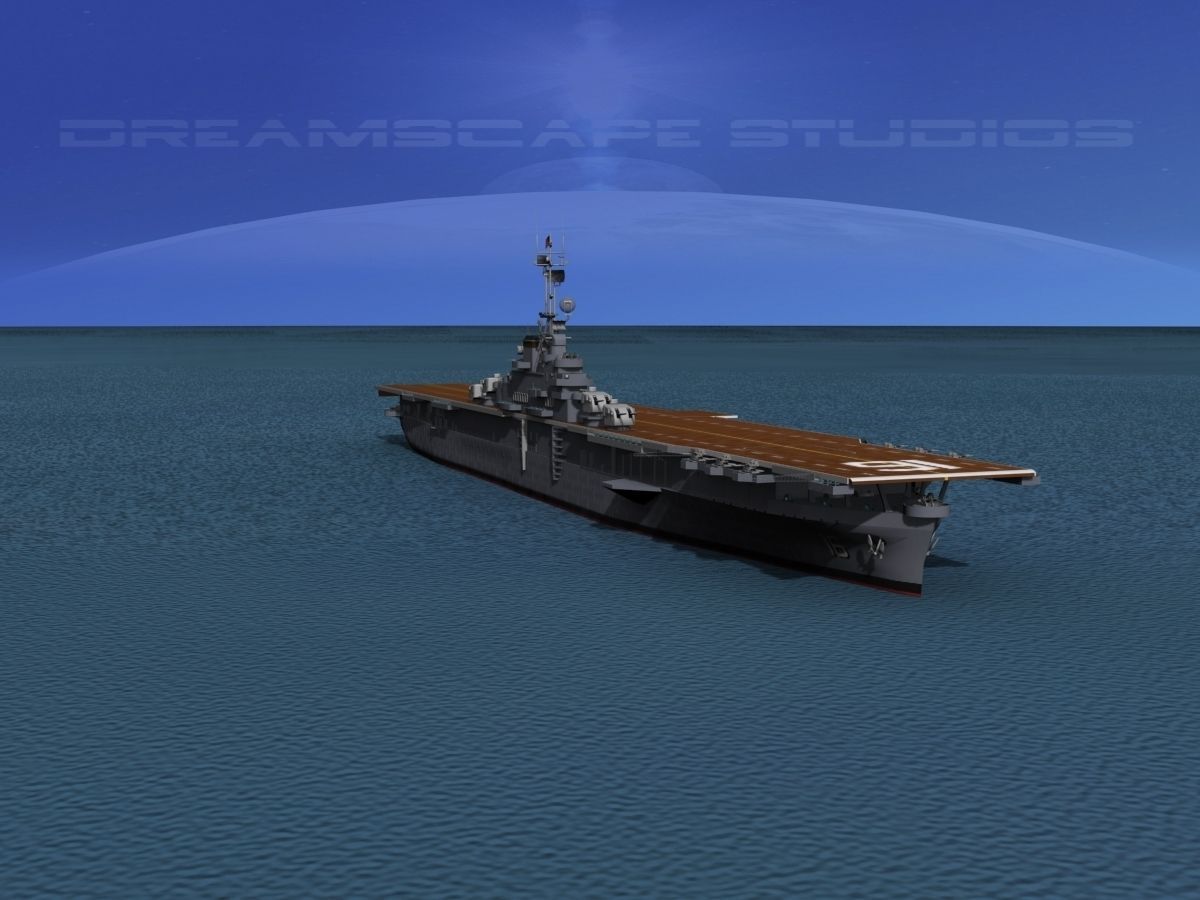 Essex Class Aircraft Carrier CV-16 USS Lexington 3D model_3