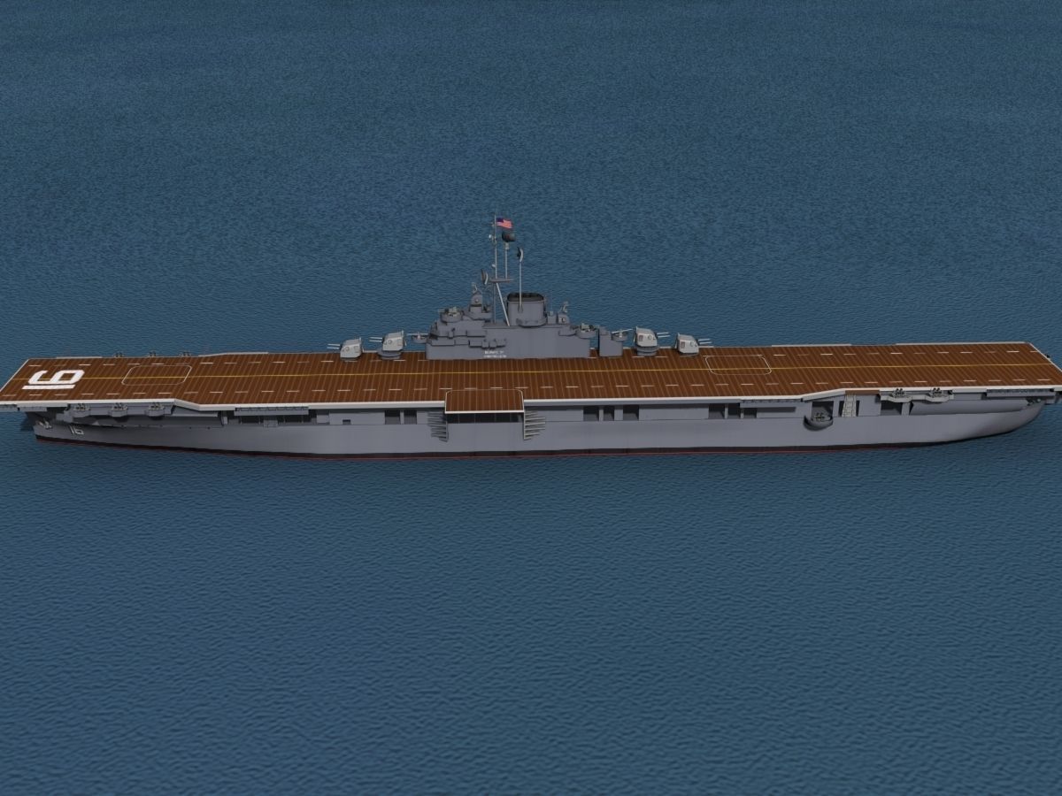 Essex Class Aircraft Carrier CV-16 USS Lexington 3D model_13