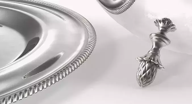 Food Cover Cloche Chef 3D model 6