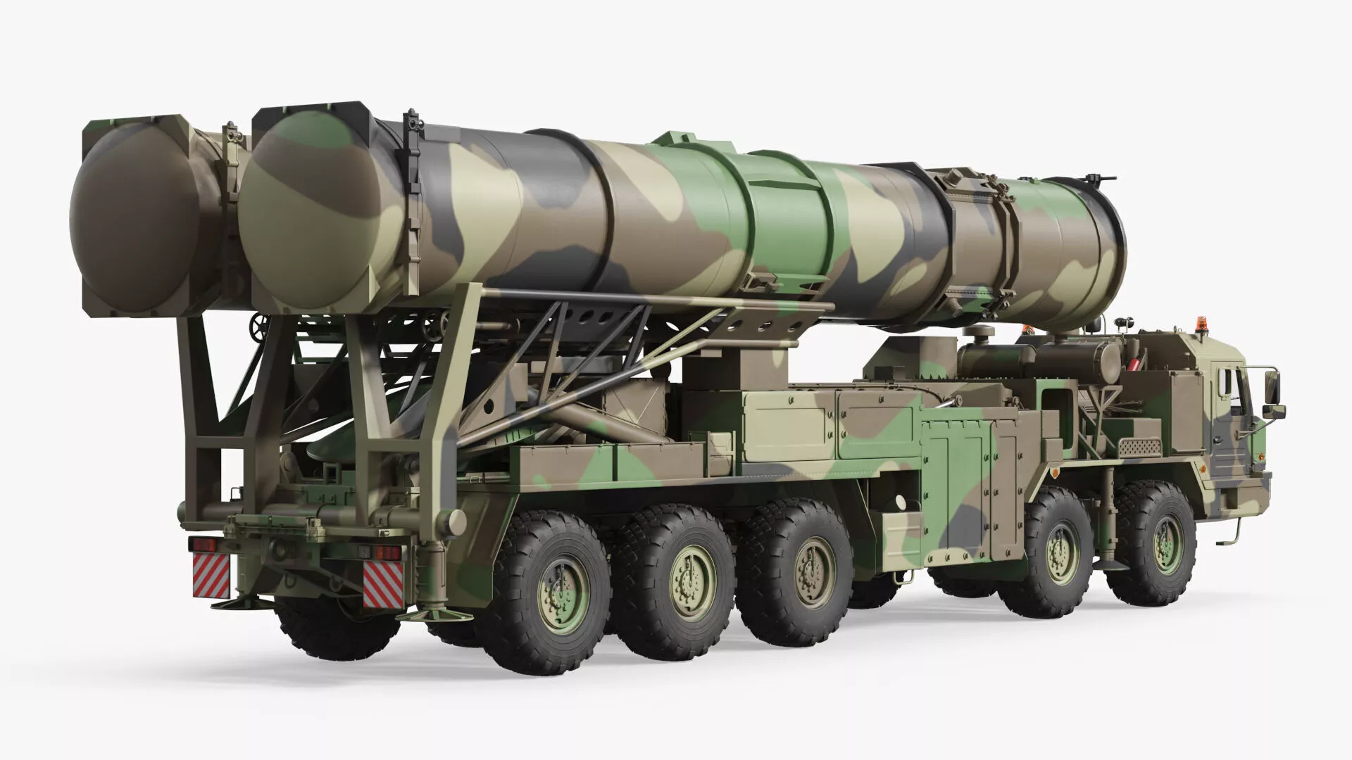 Strategic Long Range Air Defense Transporter Rigged for C4D 3D model