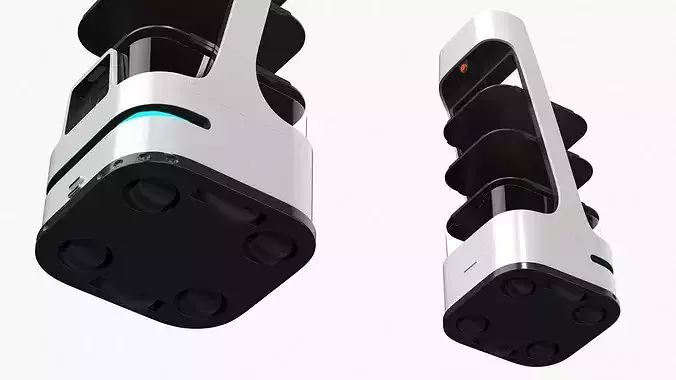 Automated Waiter Robot With Meals and Beverages 3D model 6
