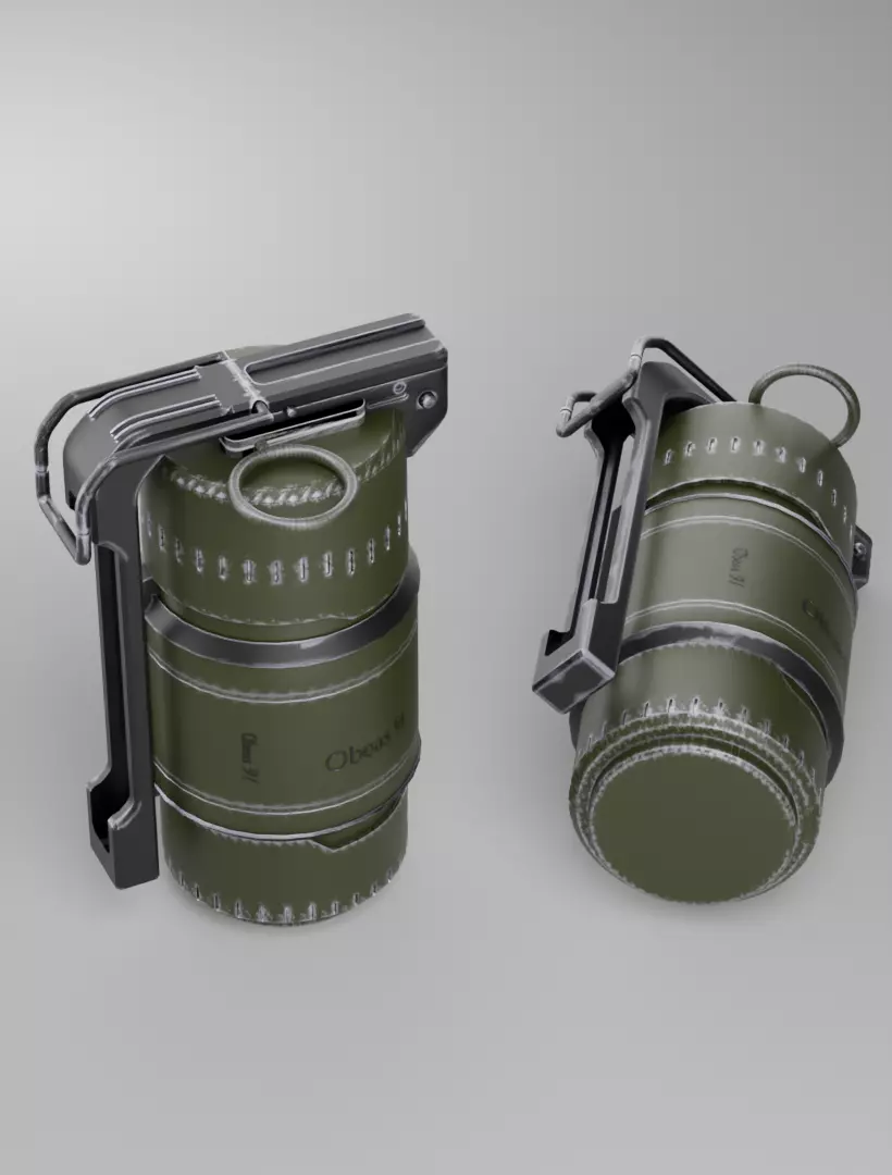 Realistic Frag Grenade PBR Low Poly Game Ready 3D Model Low-poly 3D model