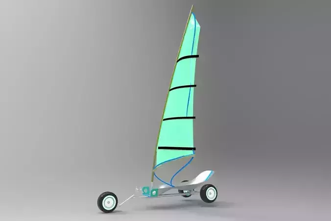 Sand yacht Low-poly 3D model