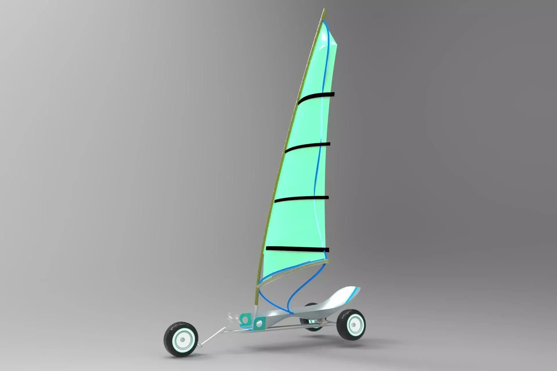 Sand yacht Low-poly 3D model_0
