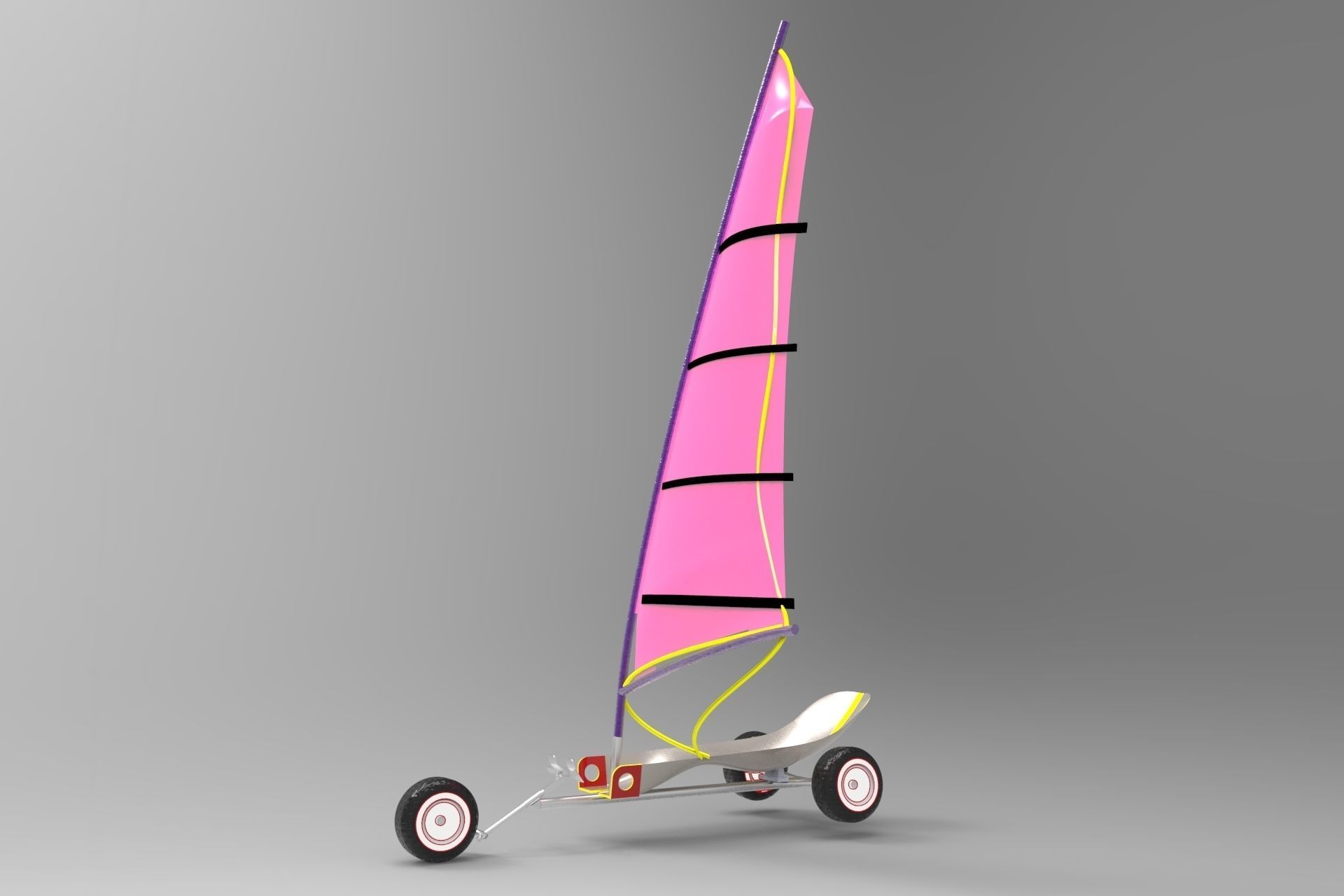 Sand yacht Low-poly 3D model_4