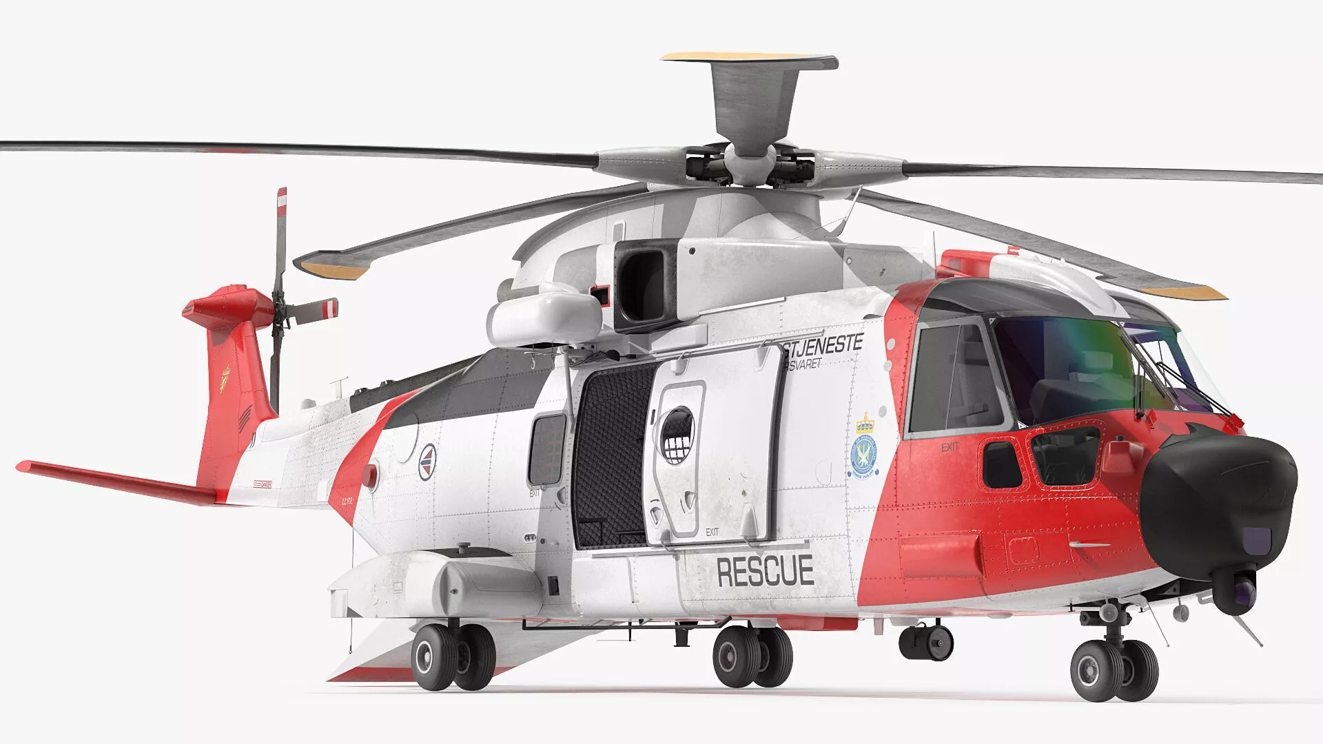 AgustaWestland AW101 Model 612 Norwegian Air Force Ready Rigged 3D model
