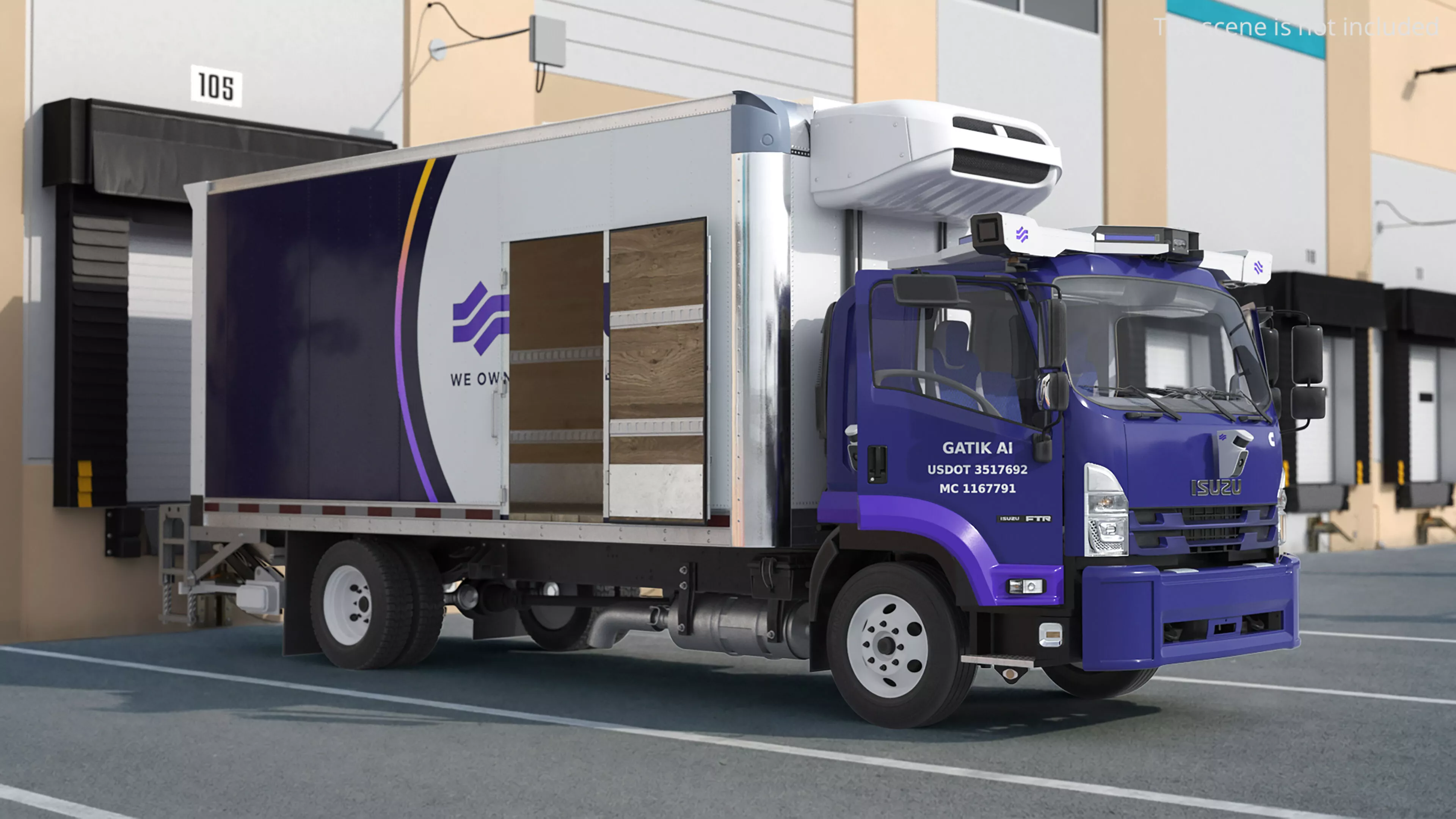 ISUZU Autonomous Delivery Truck Gatik Rigged 3D model