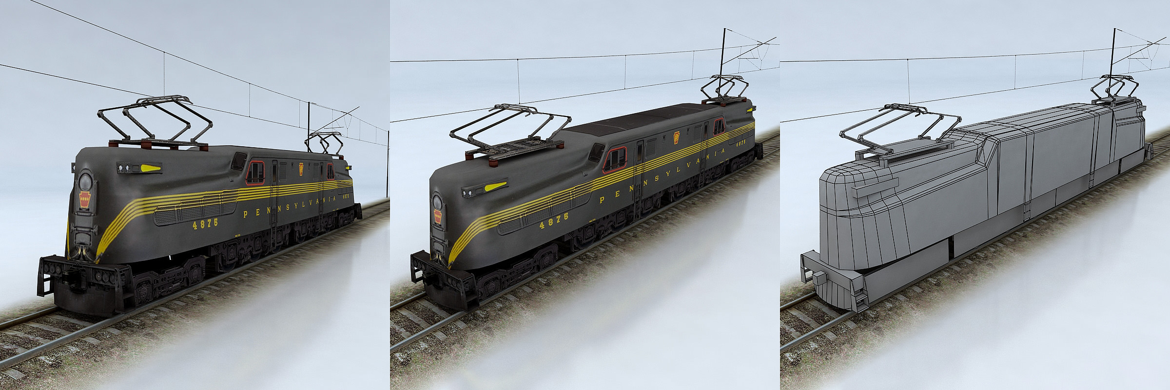 Pennsylvania GG1 Low-poly 3D model_3