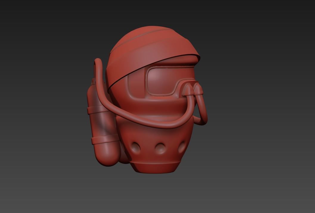 Increbot scuba helmet 3D print model_3