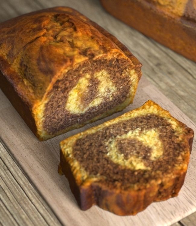 Marble Cake - 3 Pieces - Low Poly 3D model_1