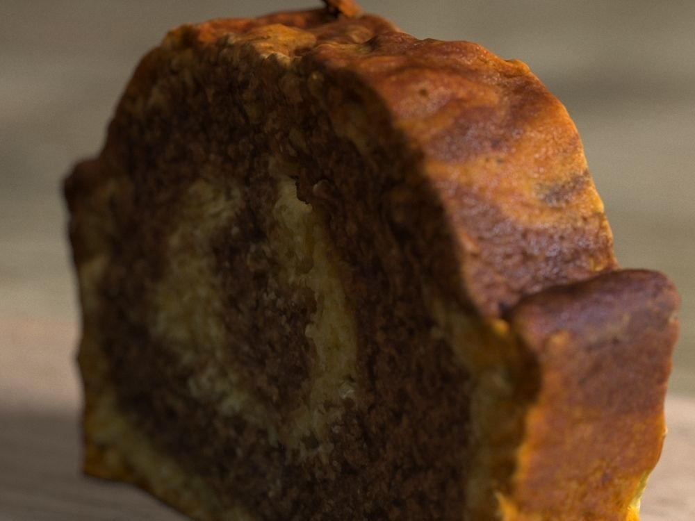 Marble Cake - 3 Pieces - Low Poly 3D model_5