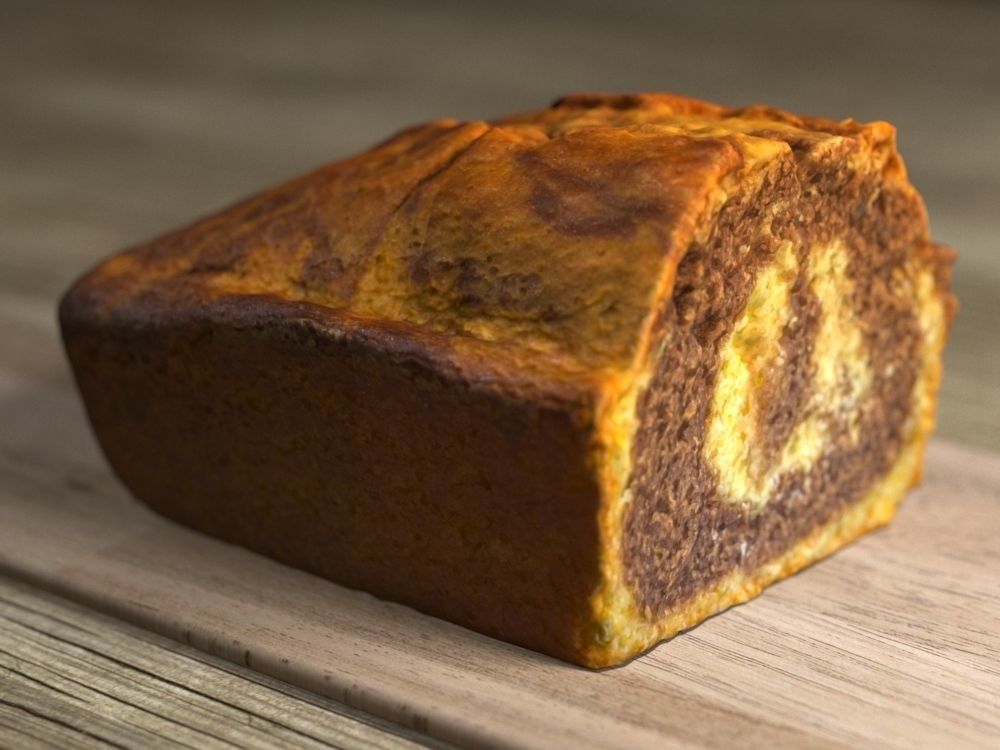 Marble Cake - 3 Pieces - Low Poly 3D model_3