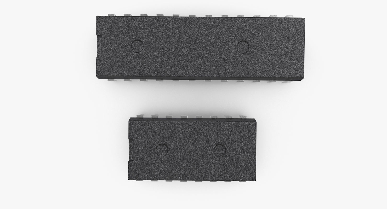 Computer chips 3D model_2