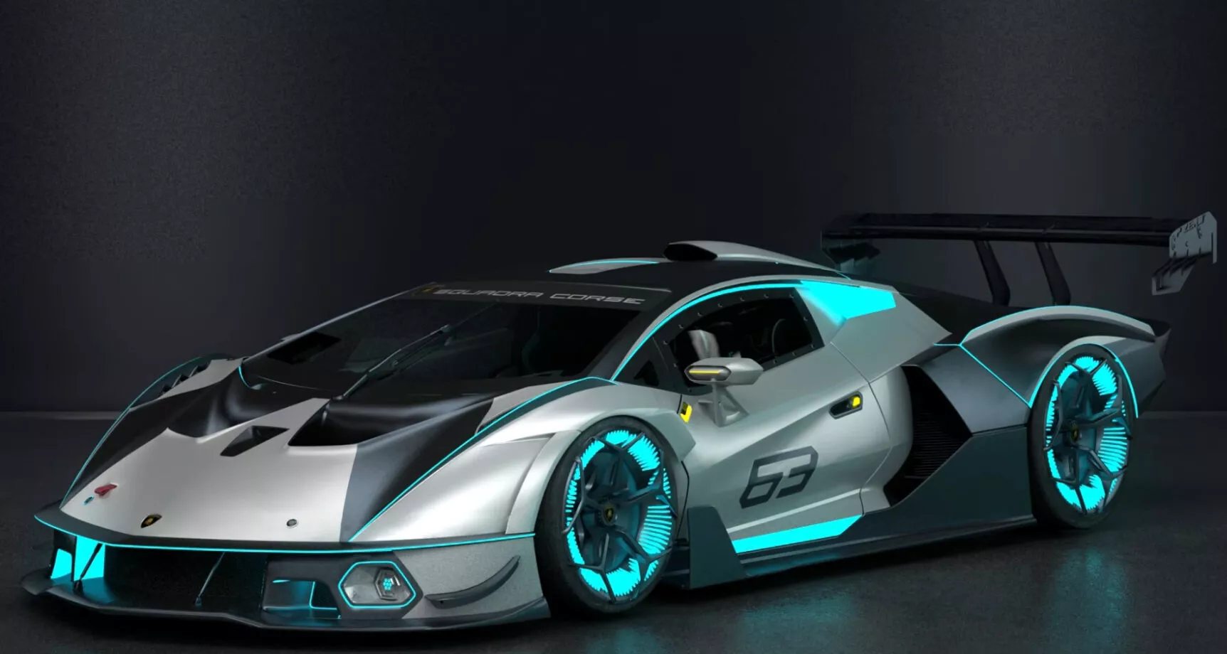 Futuristic Glowing Luxury Sports Car 3D Model 3D model