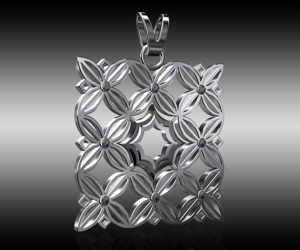  floral pendant  3D print model