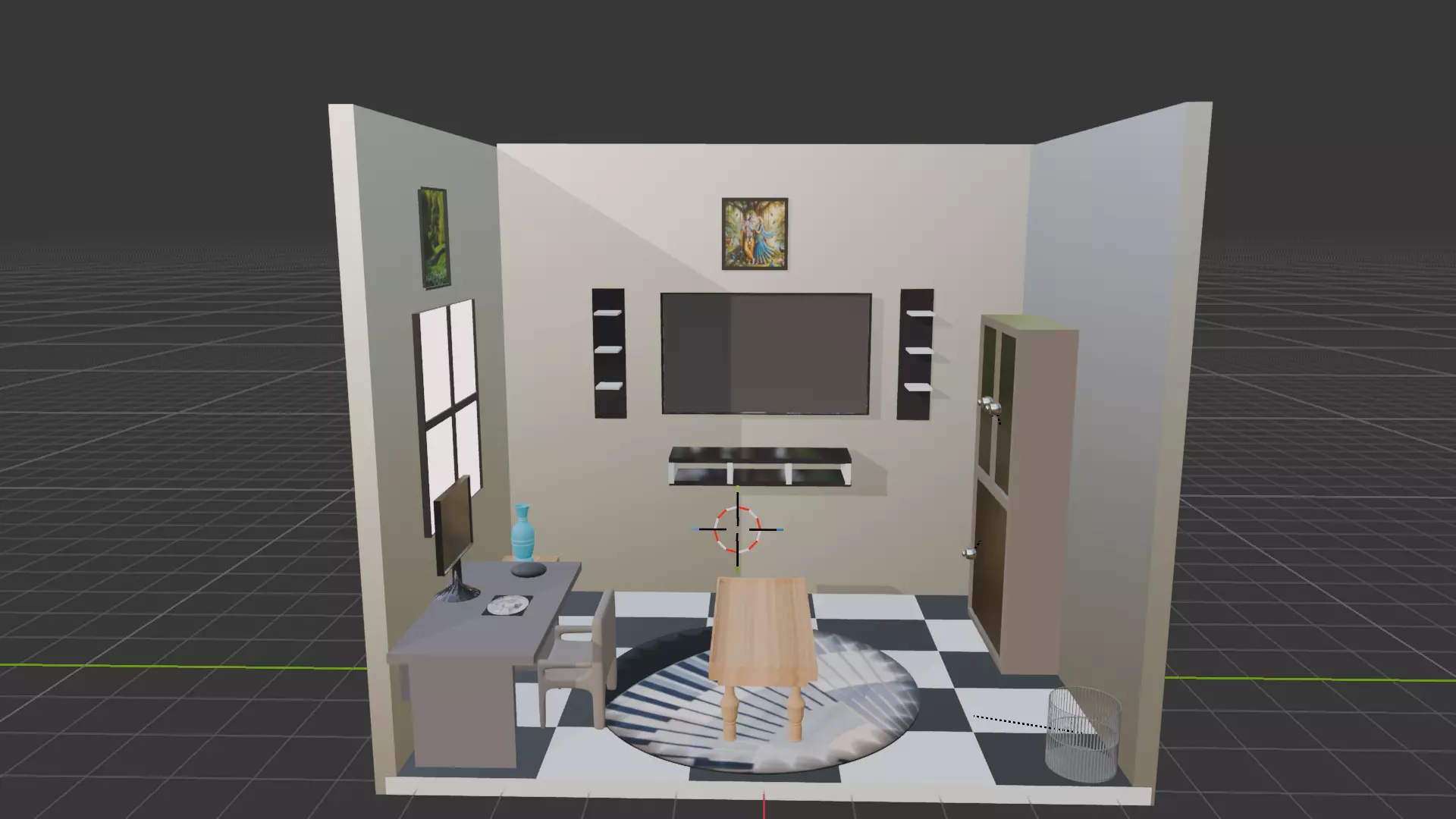 Luxurious Modern Living Room Interior Scene 3D model