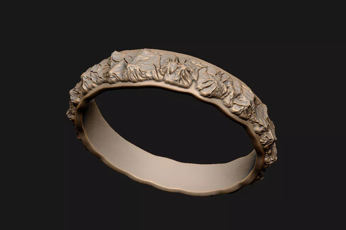 mountain-ring wedding-band eternity-ring rustic-ring gothic 3D print model