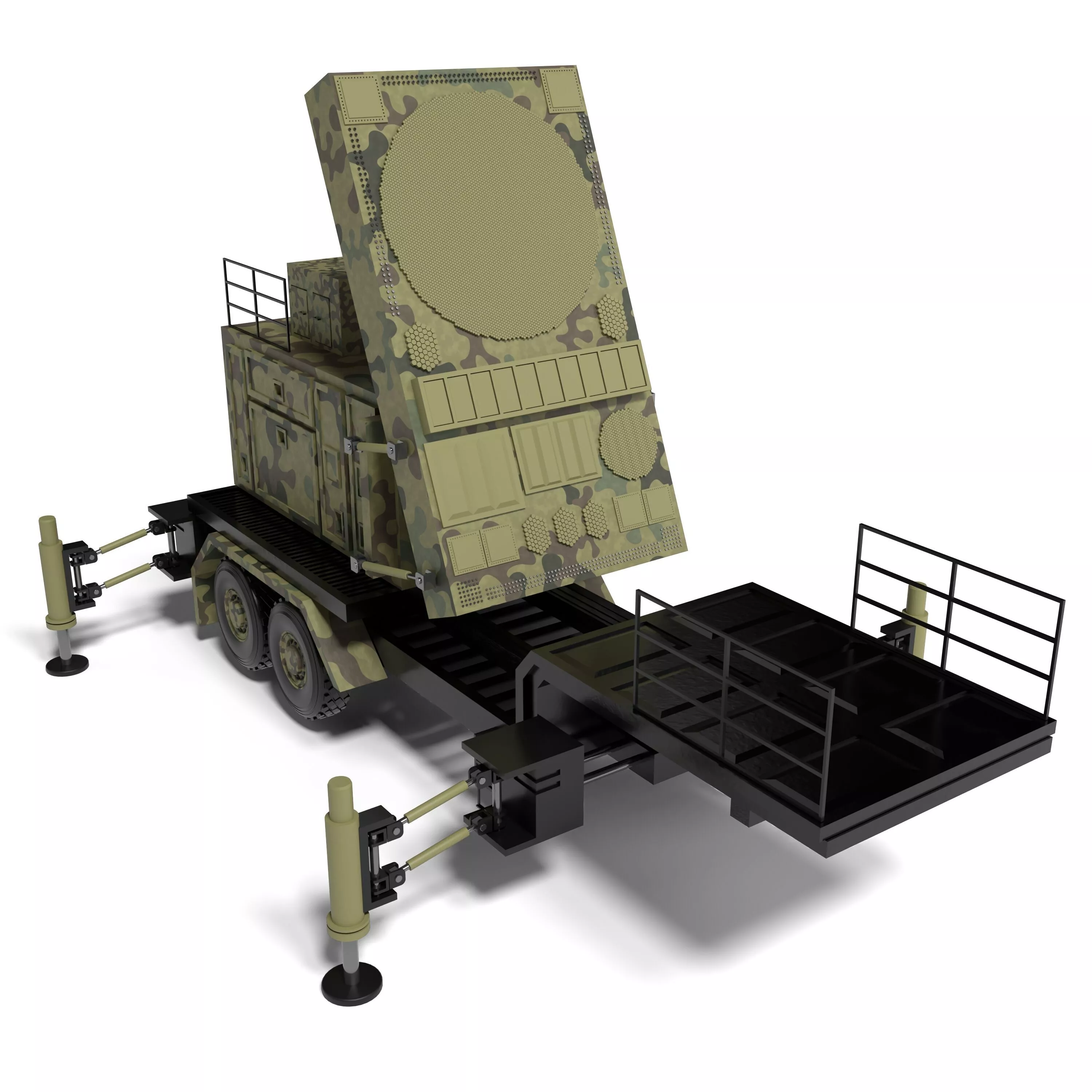 MIM 104 Patriot Air Defense Missile System AN MPQ 65 Radar 3D model