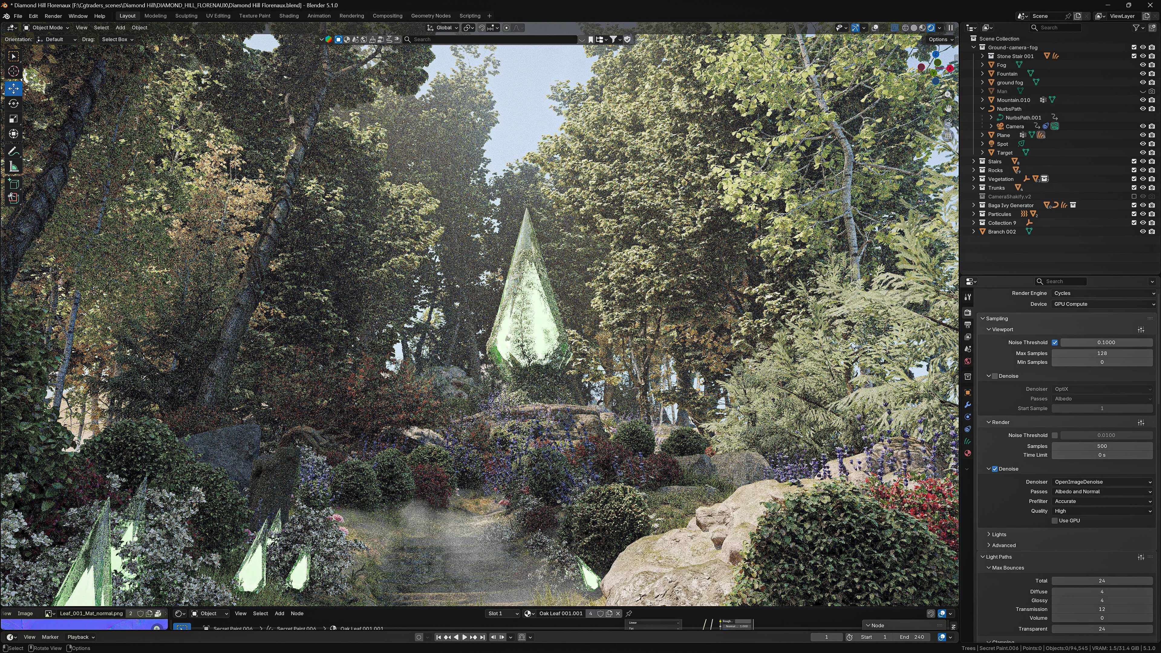Diamond Hill Full Blender Scene 3D model 3D model