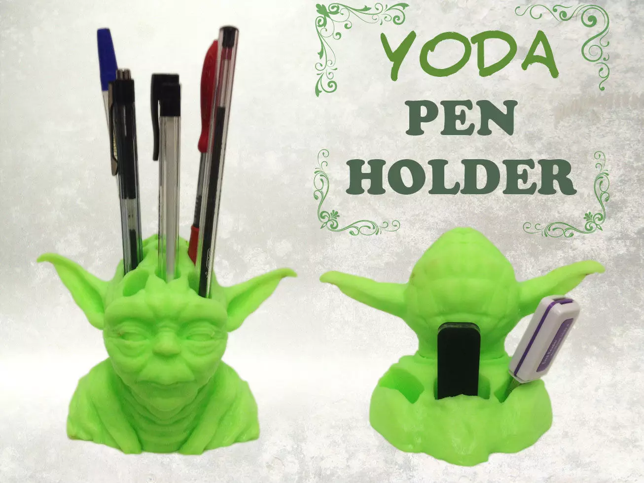 Yoda Pen Holder 3D print model_0