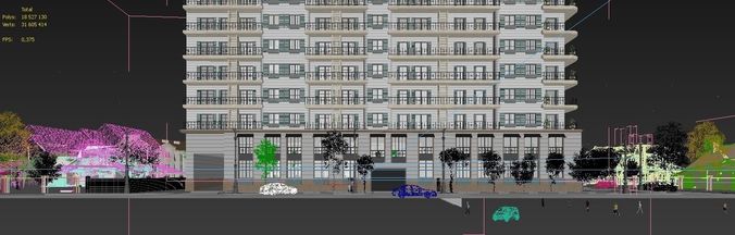 Residental Complex and Hotel 3D model 4