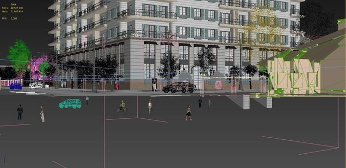 Residental Complex and Hotel 3D model 6