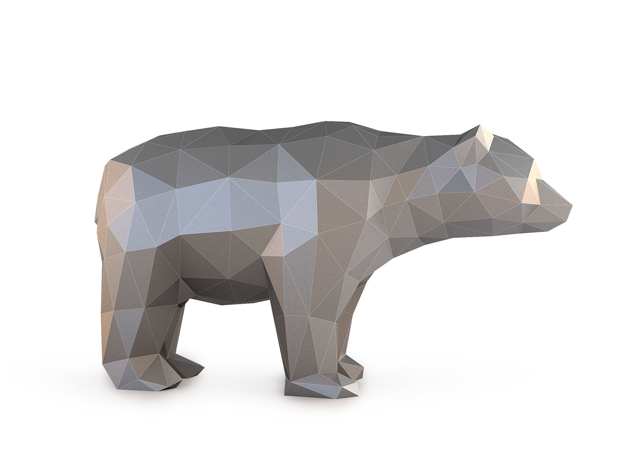 Low Poly Bear polygonal Low-poly 3D model_3