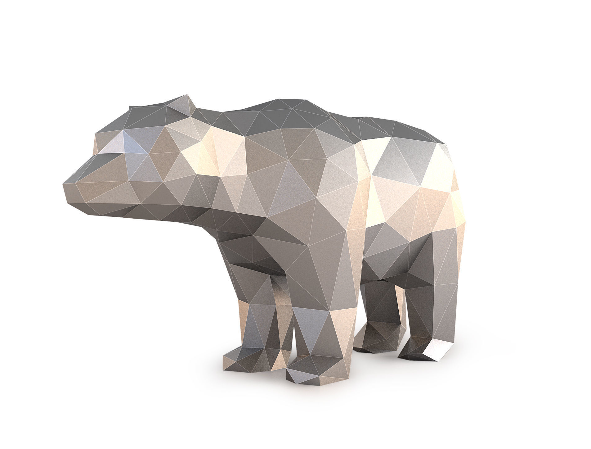 Low Poly Bear polygonal Low-poly 3D model_1