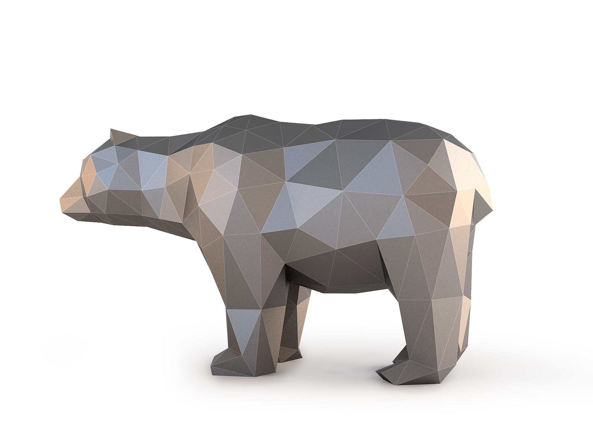 Low Poly Bear polygonal Low-poly 3D model_5