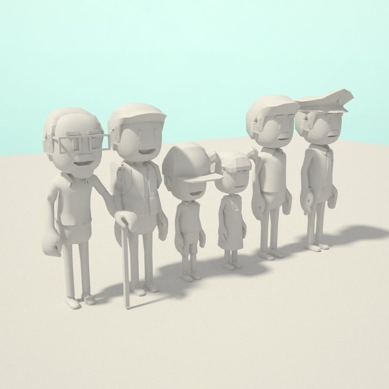 Complete Low Poly People  Low-poly 3D model_8