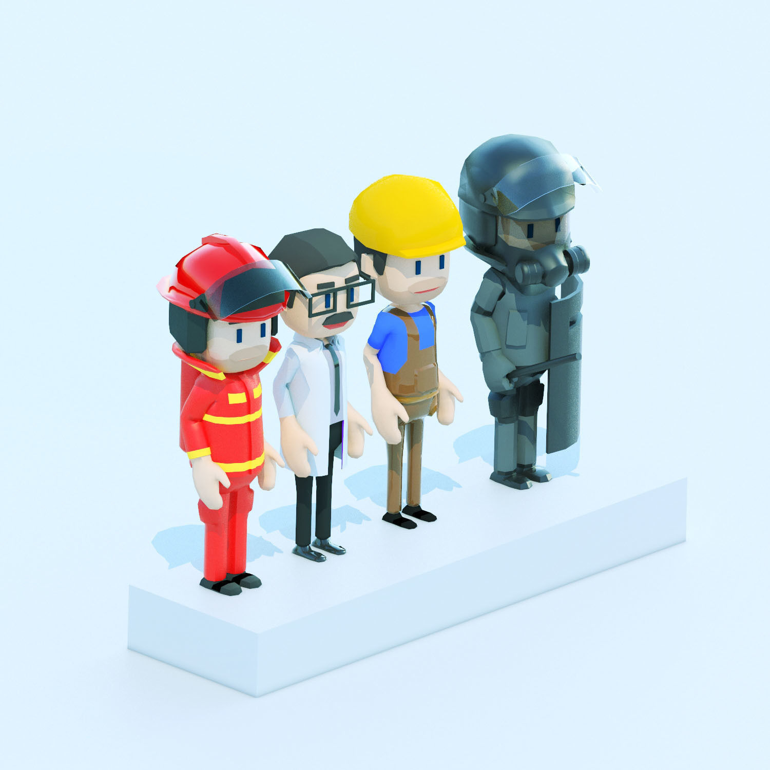 Complete Low Poly People  Low-poly 3D model_4