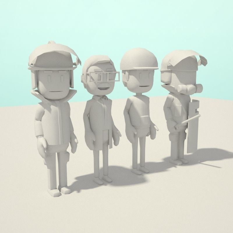 Complete Low Poly People  Low-poly 3D model_9