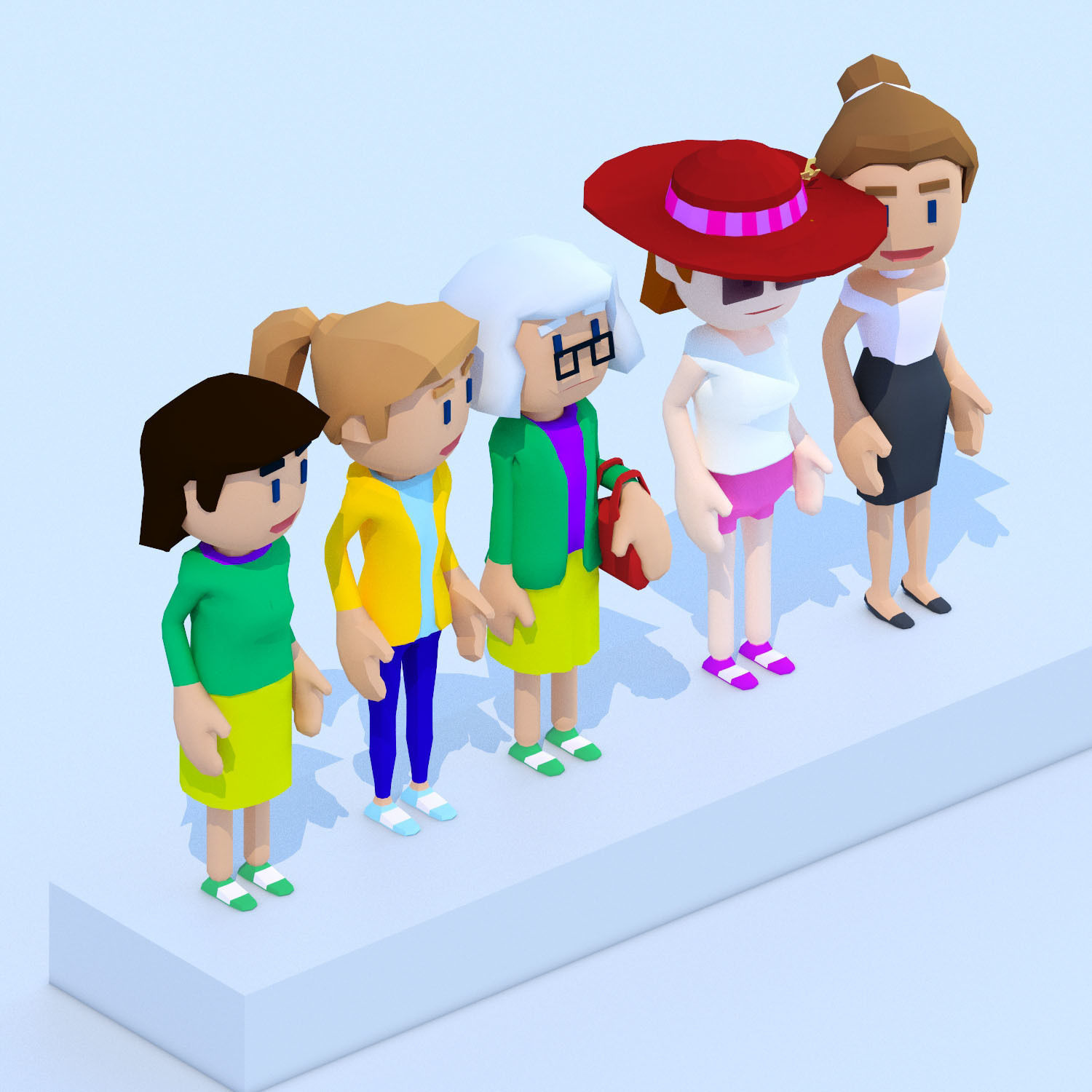 Complete Low Poly People  Low-poly 3D model_5