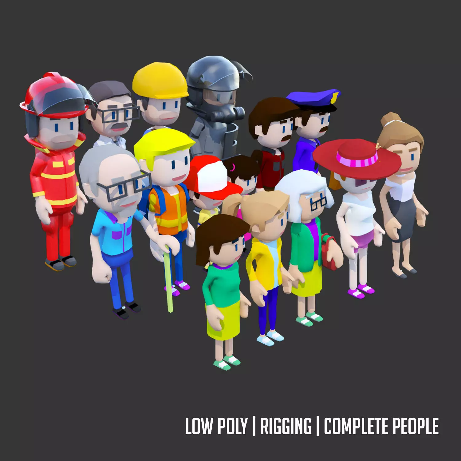 Complete Low Poly People  Low-poly 3D model_0