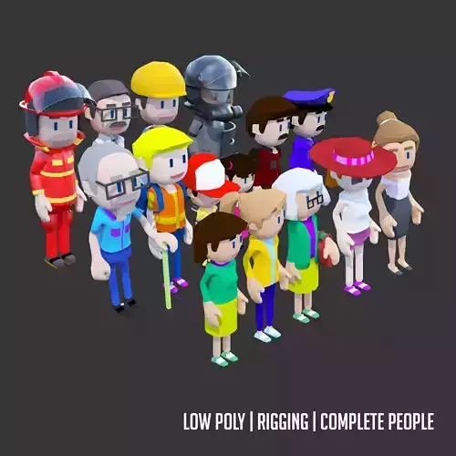 Complete Low Poly People  Low-poly 3D model