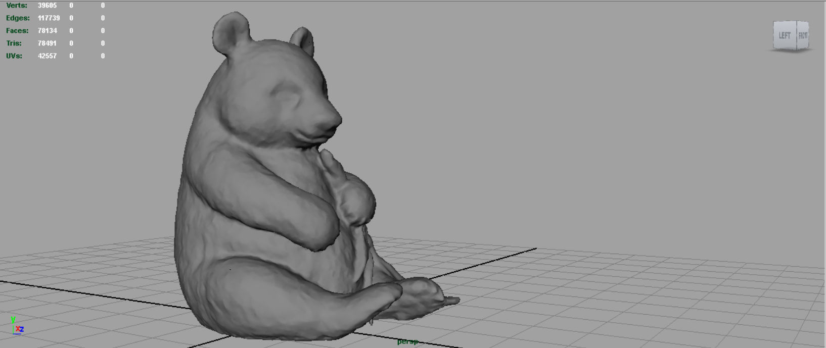 PANDA bear holding leaf Low-poly 3D model_17