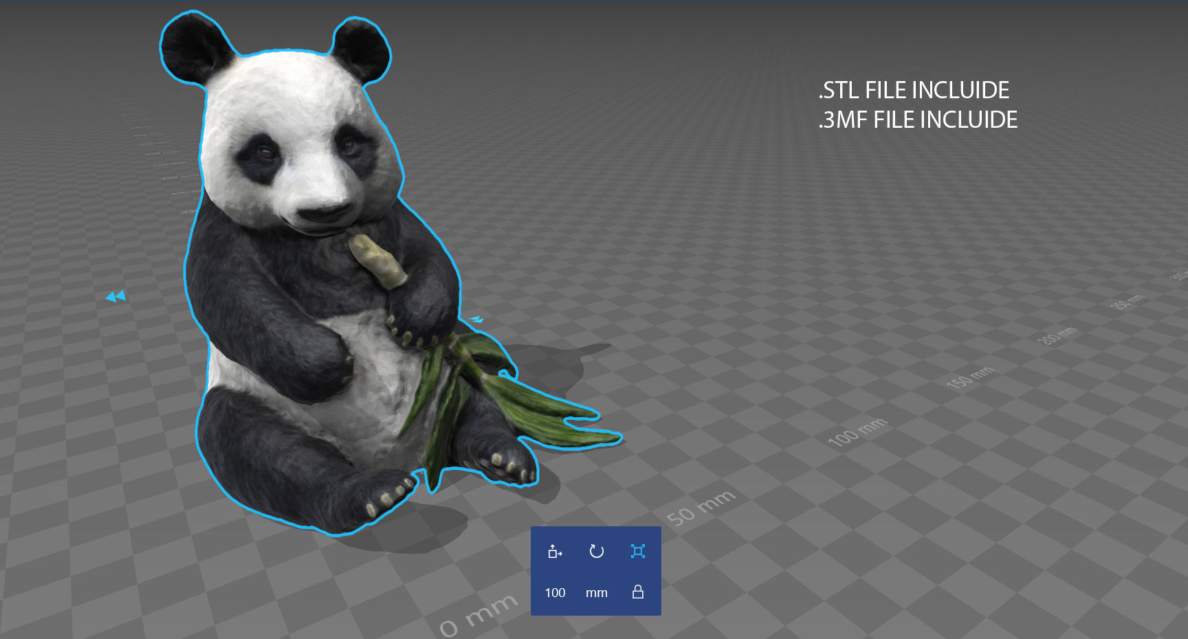 PANDA bear holding leaf Low-poly 3D model_21