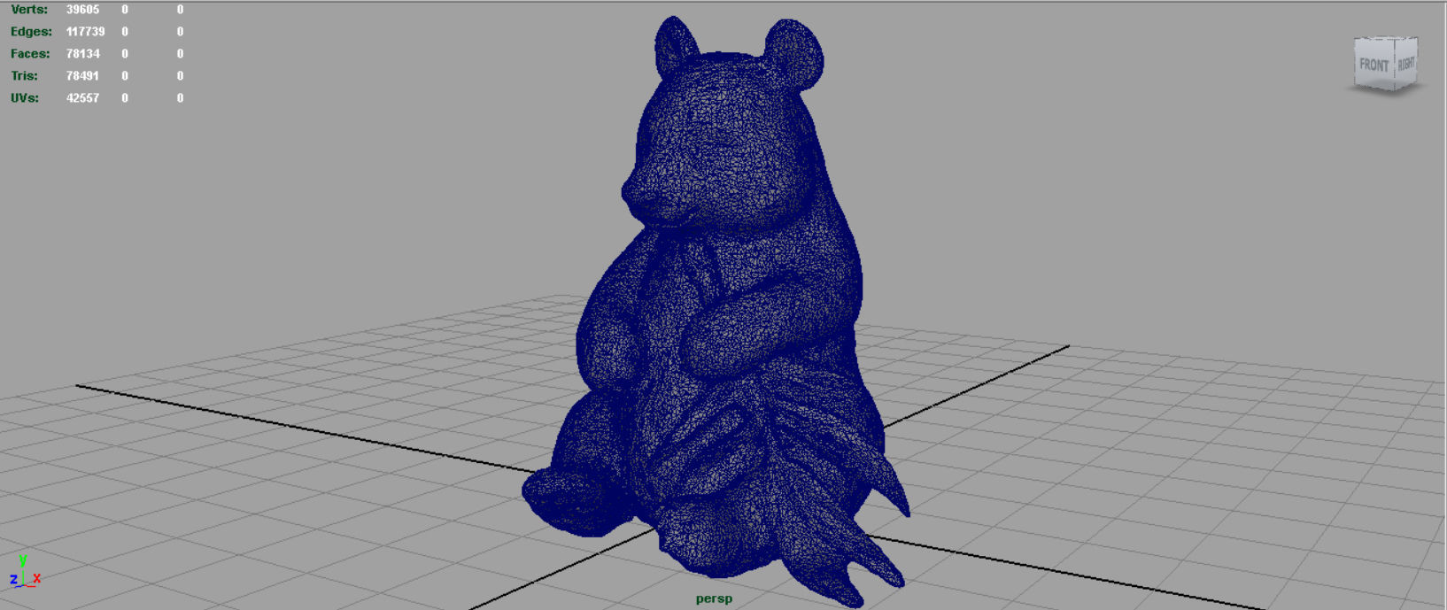 PANDA bear holding leaf Low-poly 3D model_4