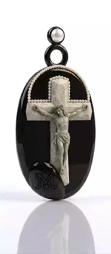 Crucifix Pearl Pendant 3D Model